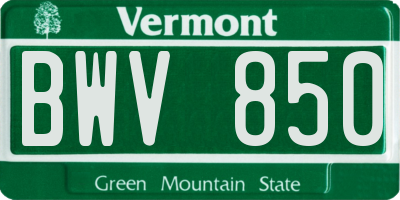 VT license plate BWV850
