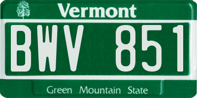 VT license plate BWV851