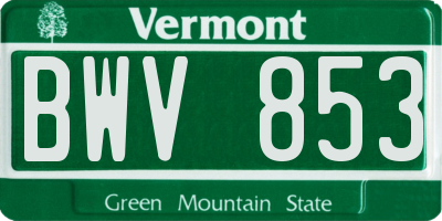 VT license plate BWV853