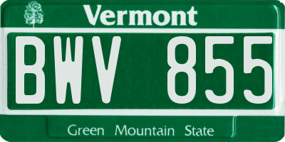 VT license plate BWV855