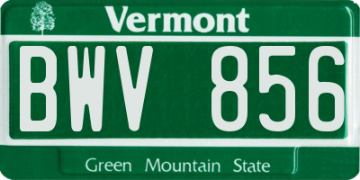 VT license plate BWV856