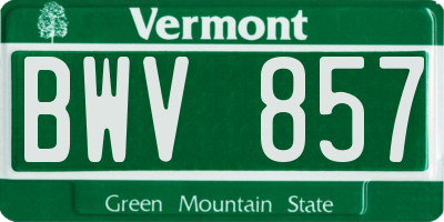 VT license plate BWV857