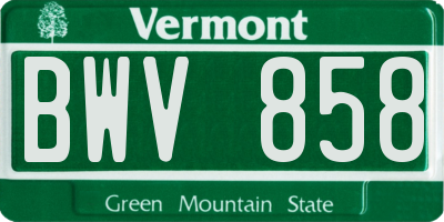 VT license plate BWV858