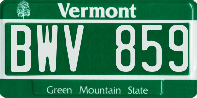 VT license plate BWV859