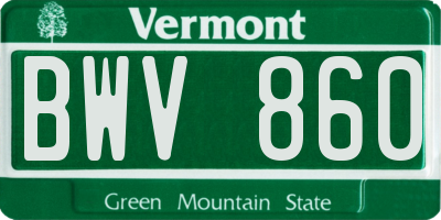 VT license plate BWV860