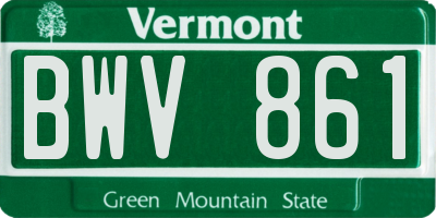 VT license plate BWV861