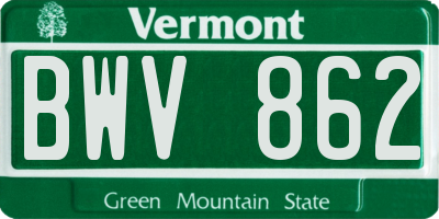 VT license plate BWV862