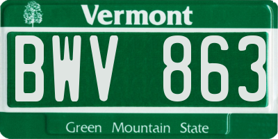 VT license plate BWV863
