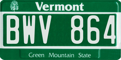 VT license plate BWV864