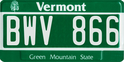 VT license plate BWV866