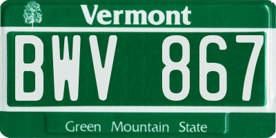 VT license plate BWV867