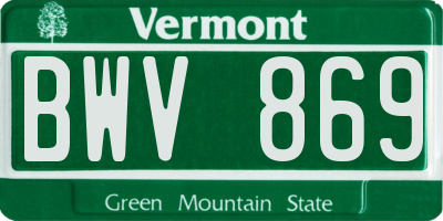 VT license plate BWV869