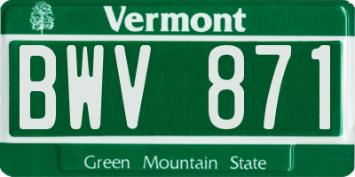 VT license plate BWV871