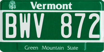 VT license plate BWV872