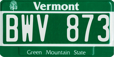 VT license plate BWV873