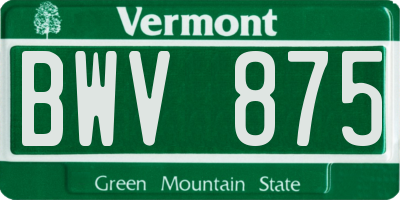 VT license plate BWV875