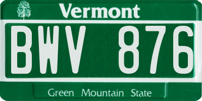 VT license plate BWV876