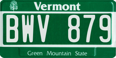 VT license plate BWV879