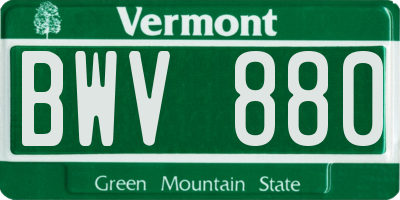 VT license plate BWV880