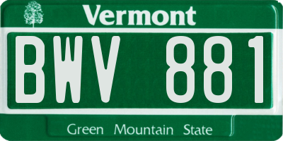 VT license plate BWV881
