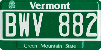 VT license plate BWV882