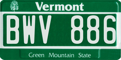 VT license plate BWV886