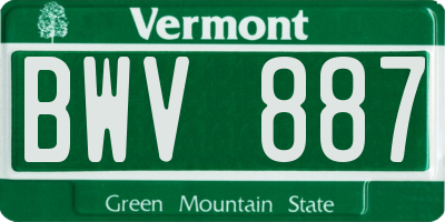 VT license plate BWV887