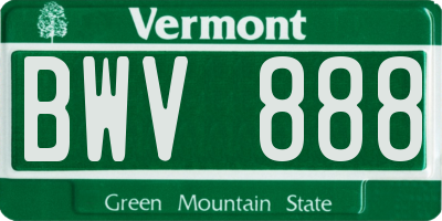VT license plate BWV888