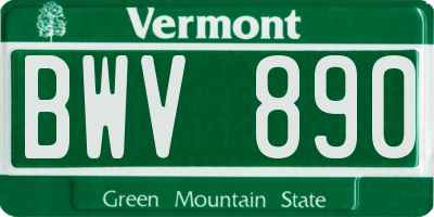 VT license plate BWV890