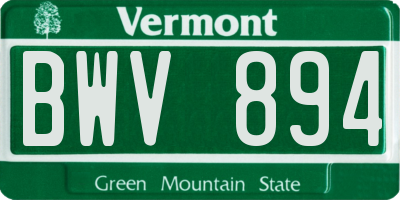 VT license plate BWV894