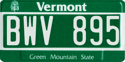 VT license plate BWV895