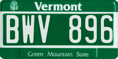 VT license plate BWV896