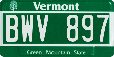 VT license plate BWV897