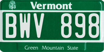 VT license plate BWV898