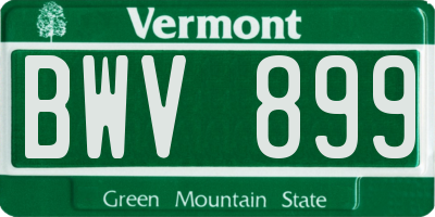 VT license plate BWV899