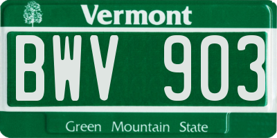VT license plate BWV903