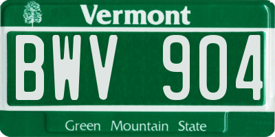 VT license plate BWV904