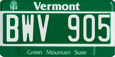 VT license plate BWV905