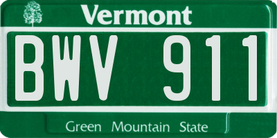 VT license plate BWV911