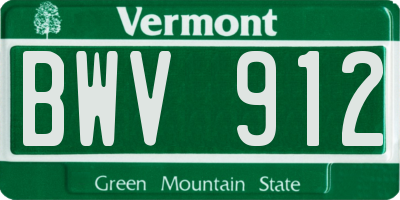 VT license plate BWV912