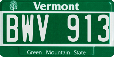 VT license plate BWV913