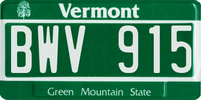 VT license plate BWV915