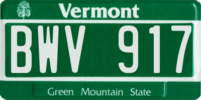 VT license plate BWV917