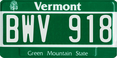 VT license plate BWV918