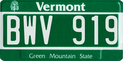 VT license plate BWV919