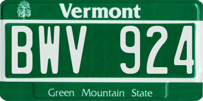 VT license plate BWV924