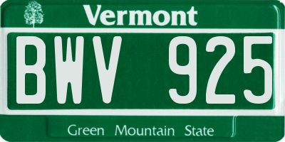 VT license plate BWV925