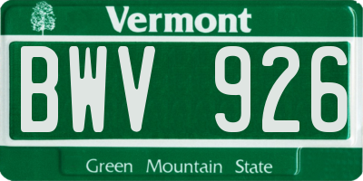 VT license plate BWV926