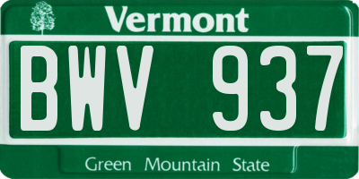 VT license plate BWV937