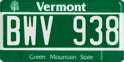 VT license plate BWV938